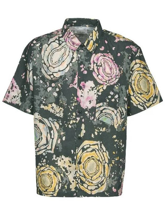 Iggy Flower Pattern Short Sleeve Shirt Black - ISABEL MARANT - BALAAN.