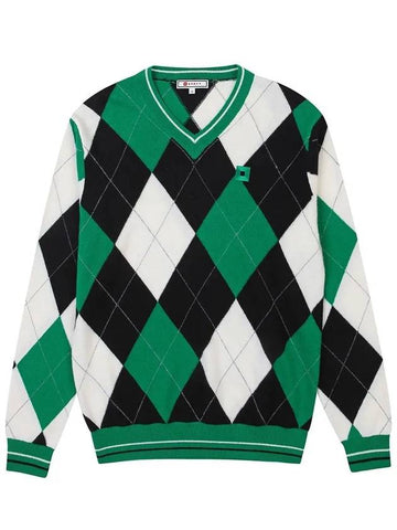 Argyle Cashmere Sweater OF2402GB - ONOFF - BALAAN 1