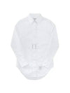 Logo Patch Cotton Shirt White - THOM BROWNE - BALAAN 2