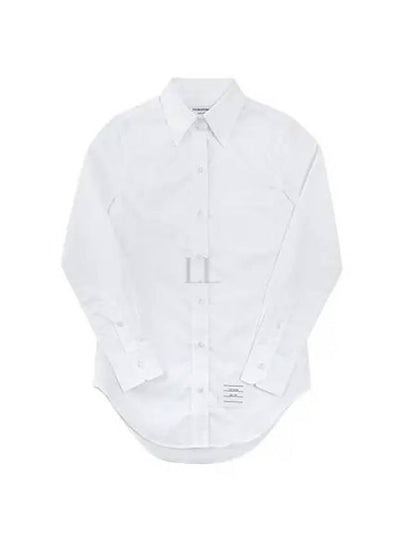 Logo Patch Cotton Shirt White - THOM BROWNE - BALAAN 2