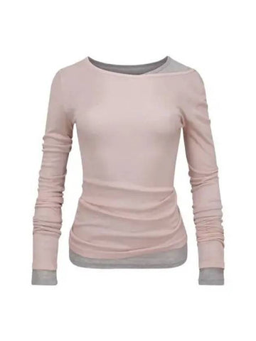 My go to tencel long sleeve t shirt pale pink - SCULPTOR - BALAAN 1