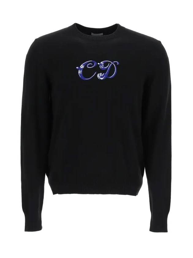 Logo Sharp Cashmere Sweatshirt Black - DIOR - BALAAN 1