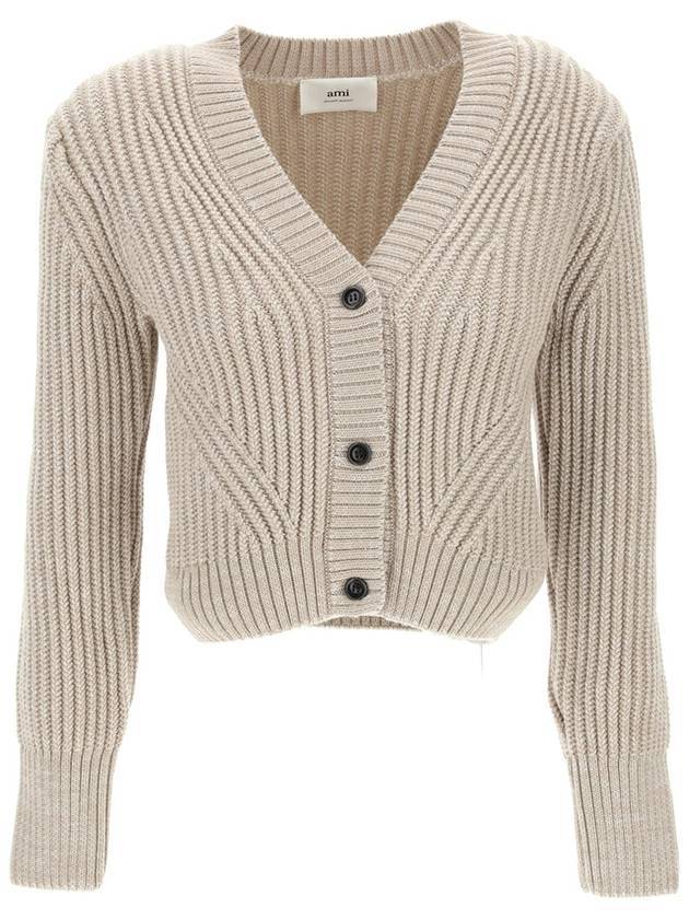 short ribbed cardigan - AMI - BALAAN.