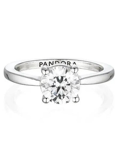 Women's Sparkling Solitaire Ring Silver - PANDORA - BALAAN 2