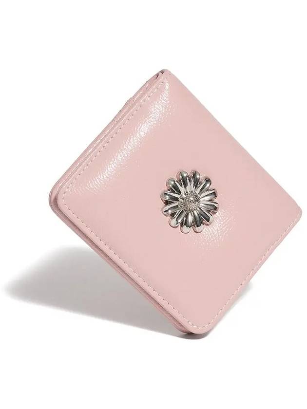 Daisy photo slot half wallet banknote card baby pink - LE MASQUE - BALAAN 2