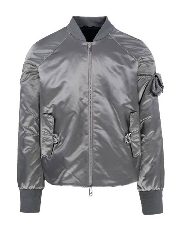 Men's Nylon Bomber Jacket Gray - FENDI - BALAAN 1