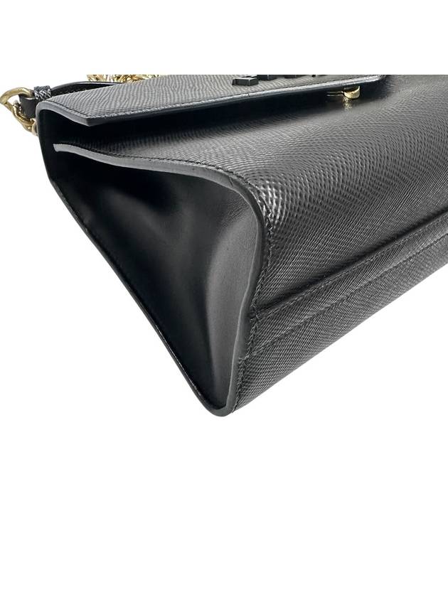 1BD127 Black Saffiano Monochrome Gold Chain Cross Bag - PRADA - BALAAN 6