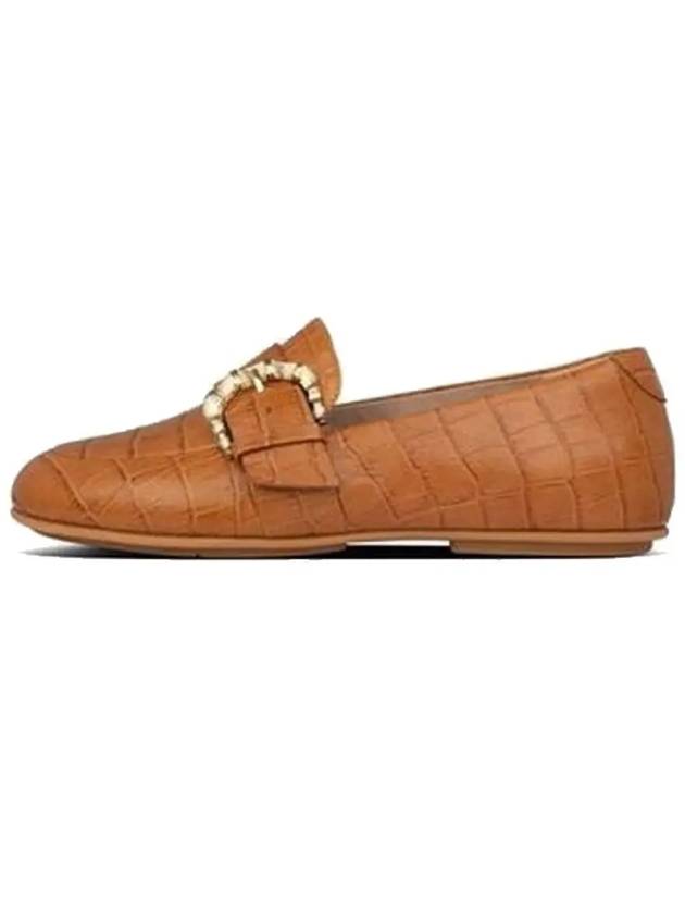 Lisbet Croc Loafers Camel Leather Women - FITFLOP - BALAAN 3