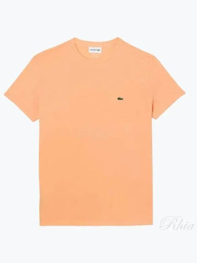 Crew Neck Pima Cotton Jersey Short Sleeve T-Shirt Light Orange - LACOSTE - BALAAN 2