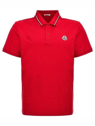 24 8A00021 89A16 455 Logo Patch Polo Shirt - MONCLER - BALAAN 1