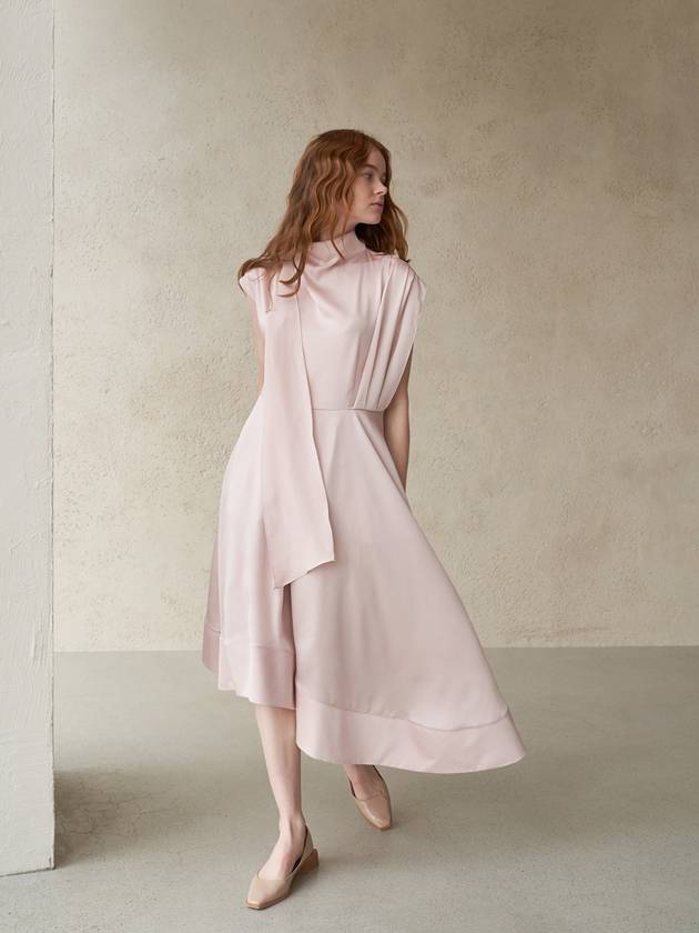 sleeveless slit drape unbalanced long dress_champagne pink - CAHIERS - BALAAN 2