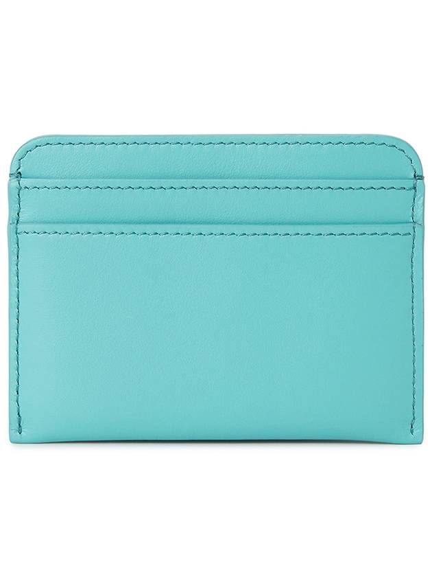 Sense Embroidered Logo Calfskin Card Wallet Light Blue - CHLOE - BALAAN 3