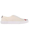 Men's Canvas Diagonal Stripe Heritage Sneakers White - THOM BROWNE - BALAAN 2