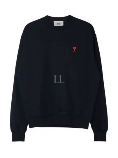 Small Heart Logo Sweatshirt Black - AMI - BALAAN 2