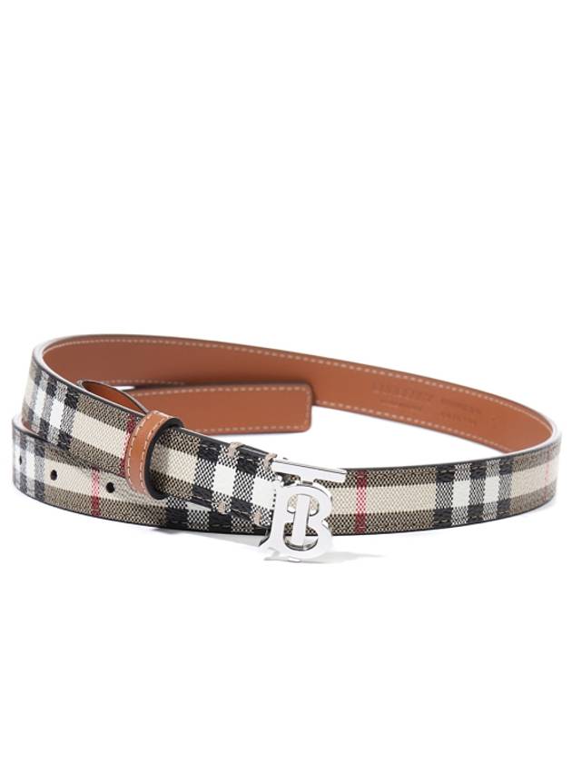 Monogram Motif Check Leather Belt Beige - BURBERRY - BALAAN 1