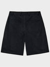 Suede Wide Bermuda Shorts Navy - NOIRER - BALAAN 4