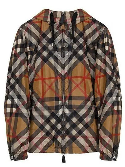 Layered Check Nylon Hooded Jacket Archive Beige - BURBERRY - BALAAN 2