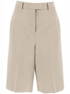 Logo Tag Cotton Shorts Beige - SALVATORE FERRAGAMO - BALAAN 1