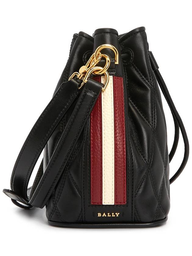 Donae Leather Bucket Bag Black - BALLY - BALAAN 5