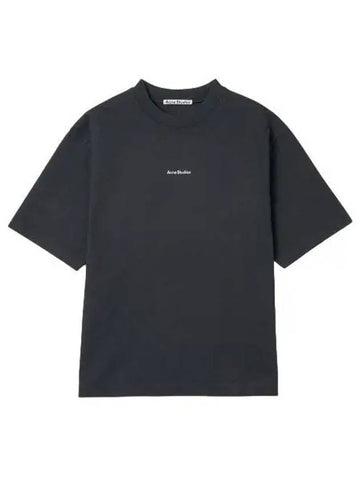 Men s Printed Short Sleeve T Shirt Black - ACNE STUDIOS - BALAAN 1