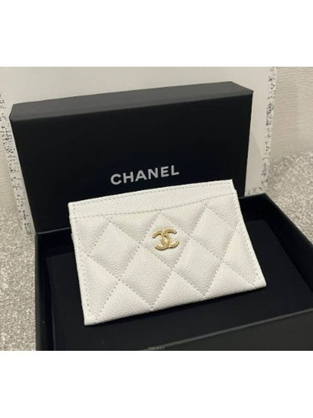 Women's Classic Gold CC Logo Card Wallet White - CHANEL - BALAAN 4