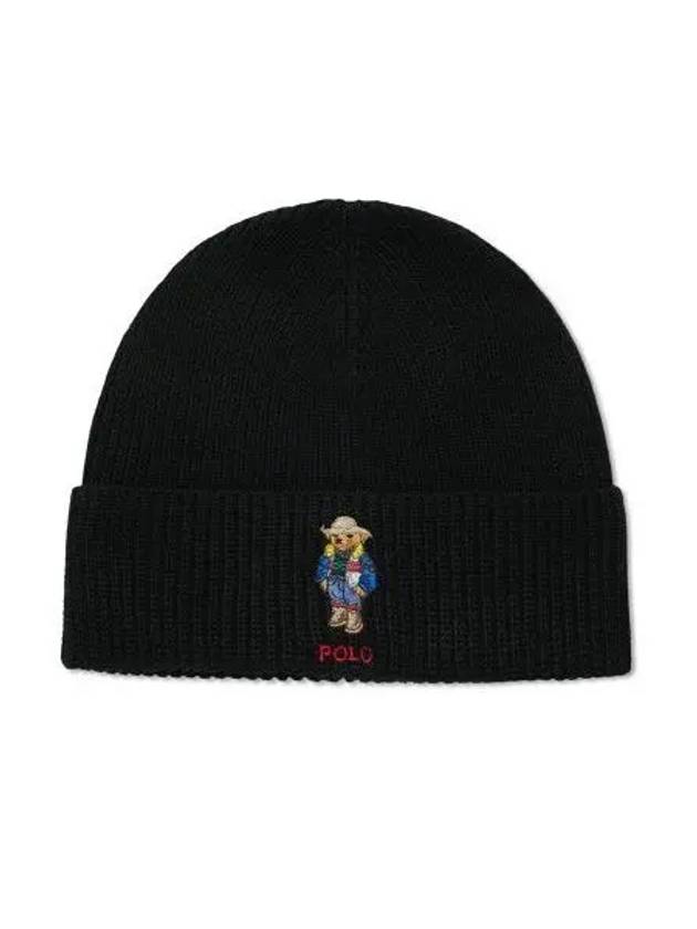 Polo Bear Wool Blend Beanie Black - POLO RALPH LAUREN - BALAAN 2