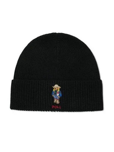 30 points paid Polo Bear Wool Blend Beanie Black - POLO RALPH LAUREN - BALAAN 1