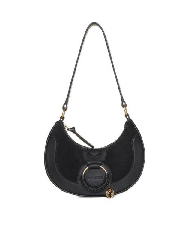 Hana Half Moon Leather Shoulder Bag Black - CHLOE - BALAAN 1