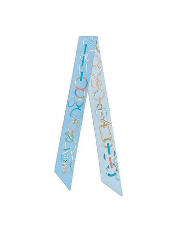 Do Re Boucles Twilly Scarf Blue - HERMES - BALAAN 1