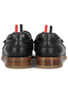 Men's Vitello Calf Leather Boat Shoes Black - THOM BROWNE - BALAAN 6