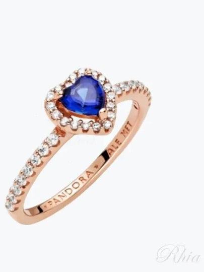 Sparkling Heart Ring Blue Gold - PANDORA - BALAAN 2