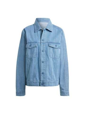 3 Stripe Denim Jacket Light Blue - ADIDAS - BALAAN 1