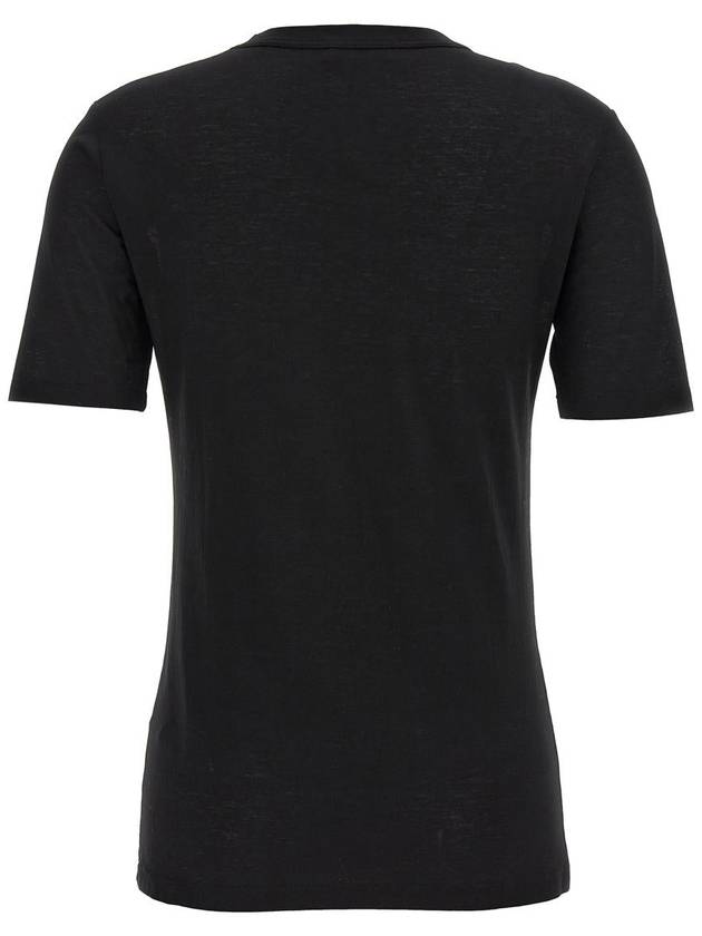 Logo Crew Neck Cotton Short Sleeve T-shirt Black - JIL SANDER - BALAAN 3