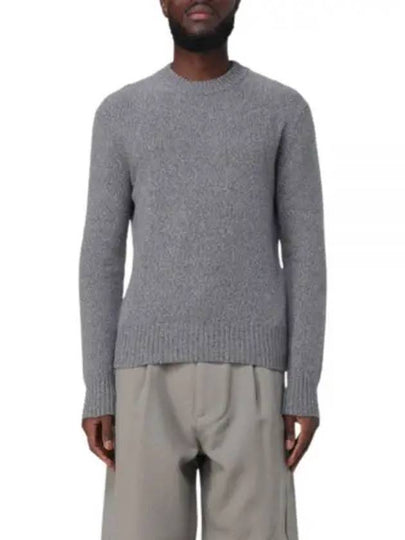 Men's Cashmere Blend Crew Neck Knit Top Grey - AMI - BALAAN 2