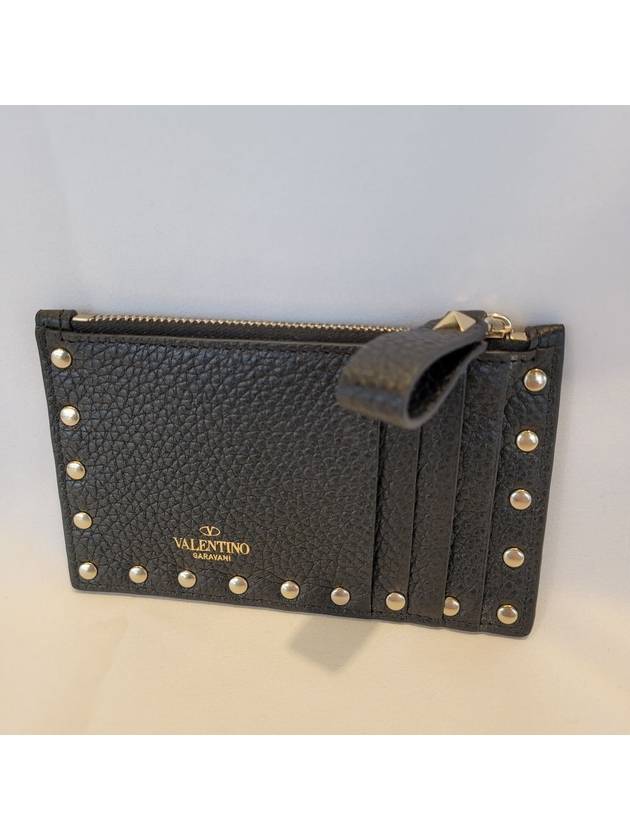 Rockstud Card Wallet Black - VALENTINO - BALAAN 8