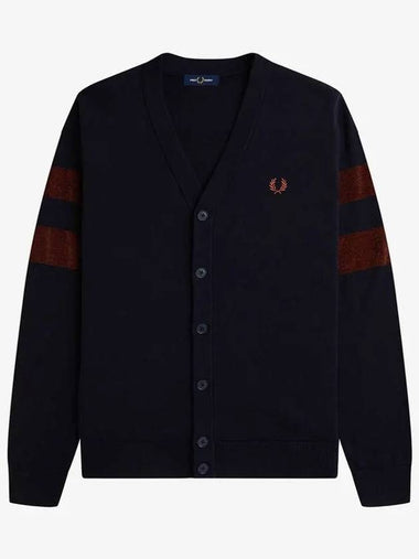 Sharp Textured Tipping Cardigan 608 AFPM2336543 Navy - FRED PERRY - BALAAN 1