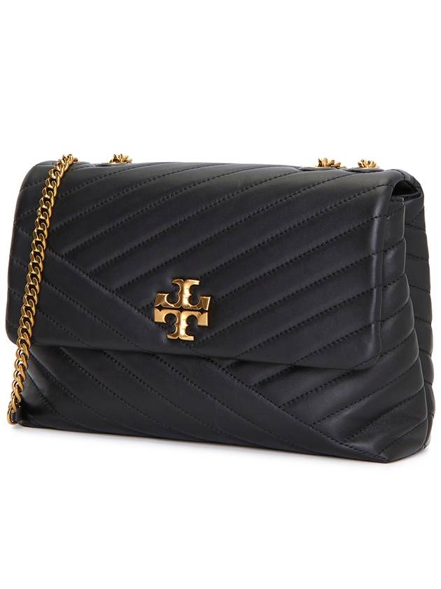 Kira Chevron Convertible Shoulder Bag Black - TORY BURCH - BALAAN 3