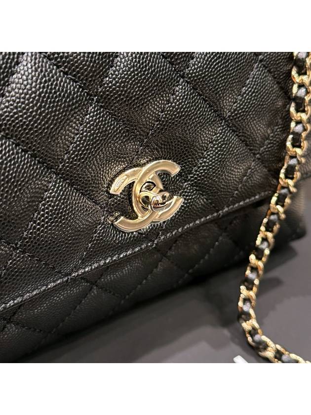 Coco handle small caviar gold chain cross black - CHANEL - BALAAN 4