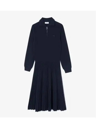 Women s Fit and Flare Sweater Dress Navy - LACOSTE - BALAAN 1