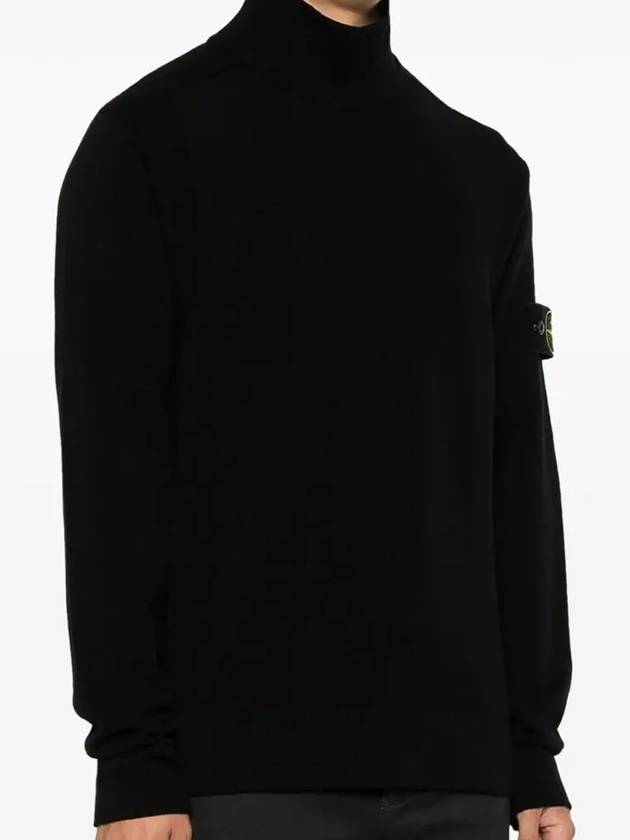 Compass Badge Knit Top Black - STONE ISLAND - BALAAN 4