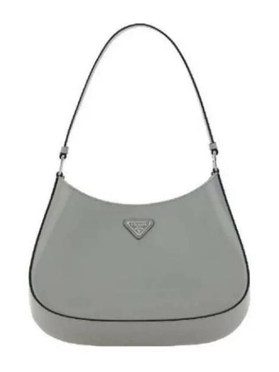 Triangular Logo Cleo Brushed Leather Shoulder Bag Grey - PRADA - BALAAN 2