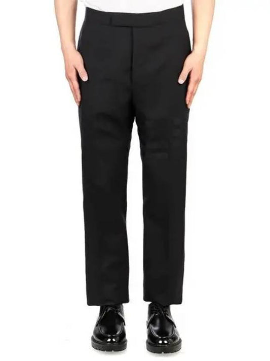 Diagonal Plain Weave Classic Wool Slacks Navy - THOM BROWNE - BALAAN 2