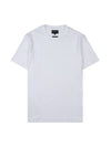 Logo Jacquard Cotton Short Sleeve T-Shirt White - EMPORIO ARMANI - BALAAN.