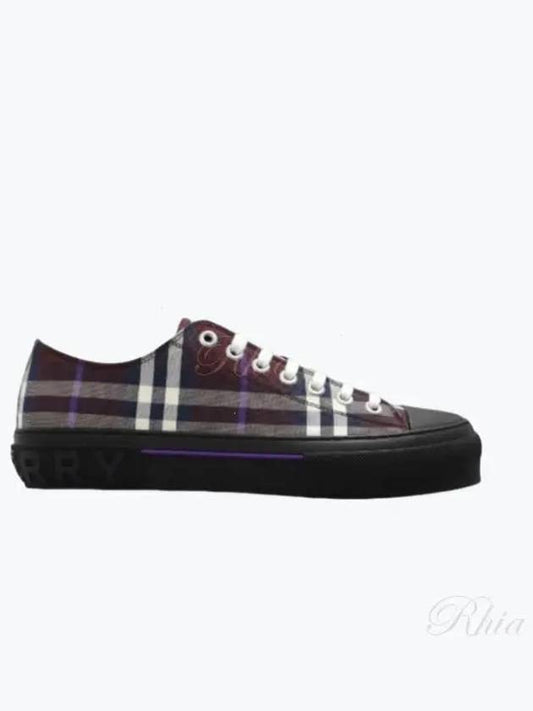 Vintage Check Canvas Low-Top Sneakers Deep Maroon - BURBERRY - BALAAN 2