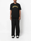 Seashell Baroque Embroidered Logo Crewneck Short Sleeve T-Shirt Black - VERSACE - BALAAN 3