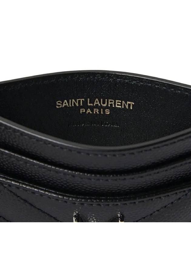 Gold Hardware Matelasse Caviar Leather Card Wallet Black - SAINT LAURENT - BALAAN 4