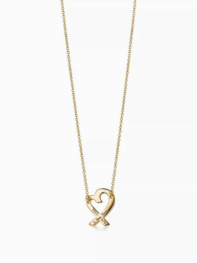 Paloma Picasso Loving Heart Pendant Necklace Gold - TIFFANY & CO. - BALAAN 4