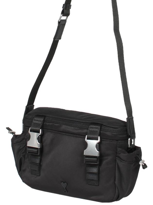 De Coeur Padded Nylon Canvas Messenger Bag Black - AMI - BALAAN 2