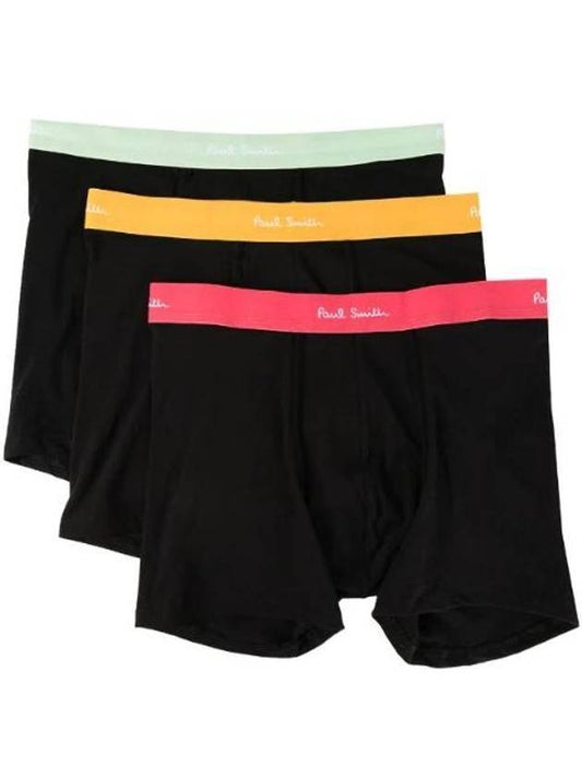 Men's Logo Band Boxer Briefs 3 Pack Black - PAUL SMITH - BALAAN.