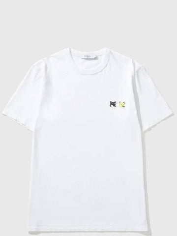 Maison Kitsune Double Monochrome Fox Head Patch Classic TShirt - MAISON KITSUNE - BALAAN 1